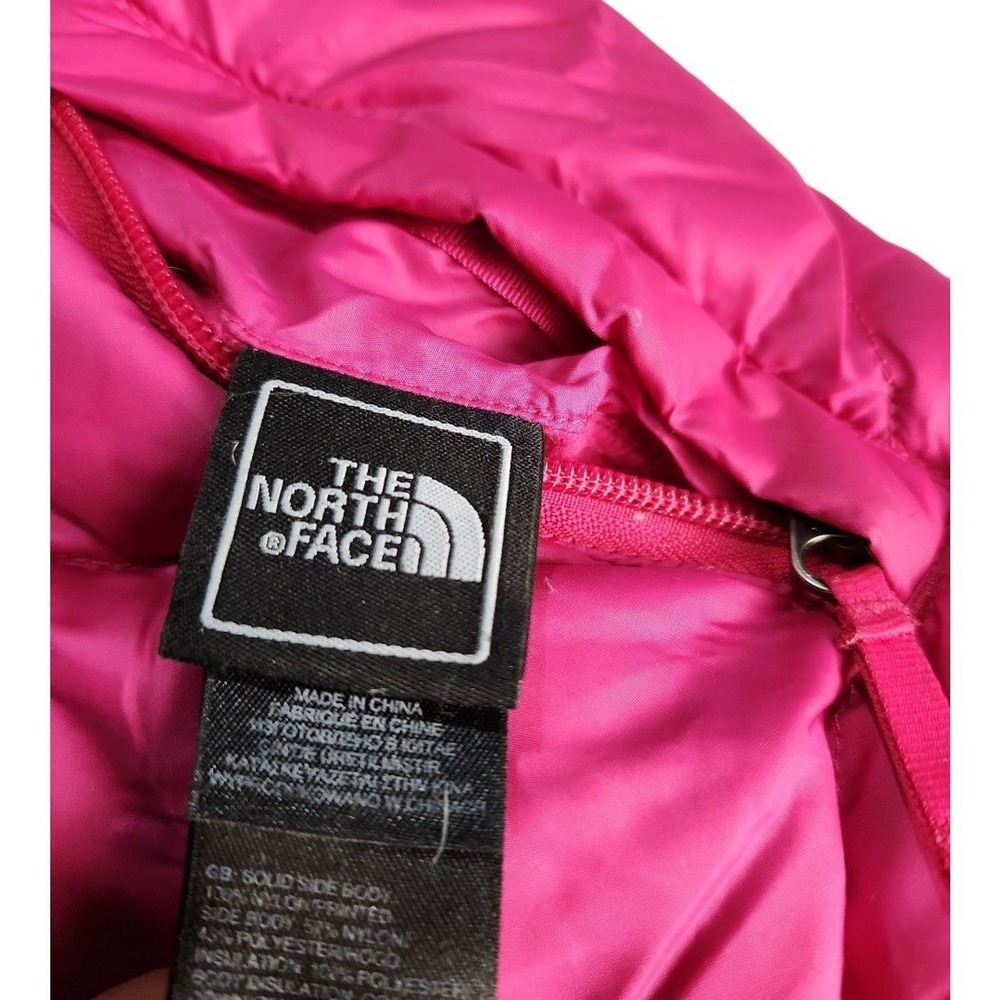The North Face Puffer Jacket Girls M 10/12 Pink 550 Down Quilted Warm reversible - Picture 3 of 13